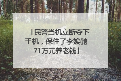 民警当机立断夺下手机，保住了李娭毑71万元养老钱