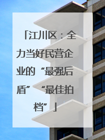 江川区：全力当好民营企业的“最强后盾”“最佳拍档”