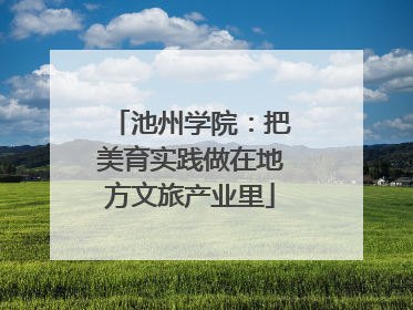 池州学院：把美育实践做在地方文旅产业里