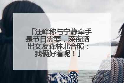 汪峰称与宁静牵手是节目需要，深夜晒出女友森林北合照：我俩好着呢！