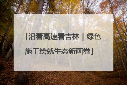 沿着高速看吉林｜绿色施工绘就生态新画卷