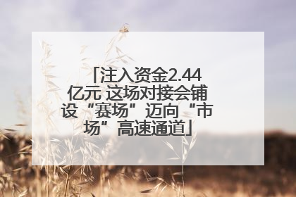 注入资金2.44亿元 这场对接会铺设“赛场”迈向“市场”高速通道
