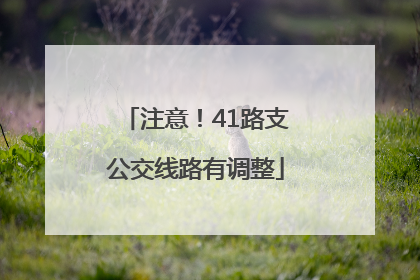注意！41路支公交线路有调整