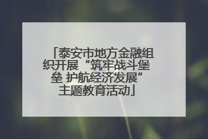 泰安市地方金融组织开展“筑牢战斗堡垒 护航经济发展”主题教育活动