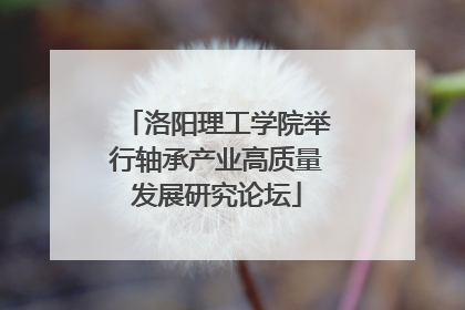 洛阳理工学院举行轴承产业高质量发展研究论坛