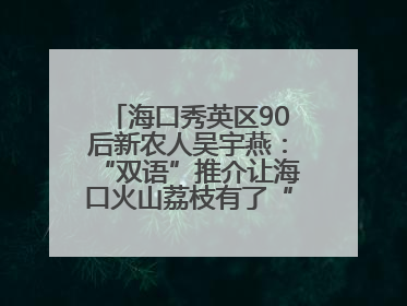 海口秀英区90后新农人吴宇燕：“双语”推介让海口火山荔枝有了“国际范”