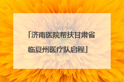 济南医院帮扶甘肃省临夏州医疗队启程