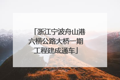 浙江宁波舟山港六横公路大桥一期工程建成通车