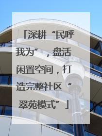 深耕“民呼我为”，盘活闲置空间，打造完整社区“翠苑模式”