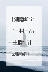 湖南新宁“一村一品一主播”计划启动