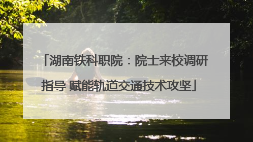 湖南铁科职院：院士来校调研指导 赋能轨道交通技术攻坚