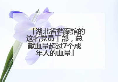 湖北省档案馆的这名党员干部，总献血量超过7个成年人的血量