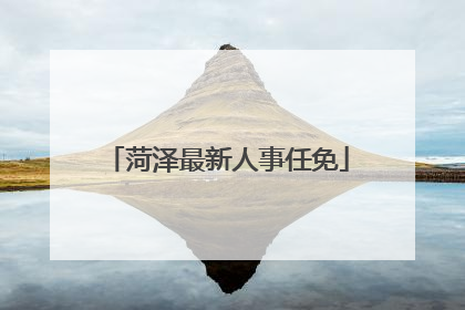 菏泽最新人事任免