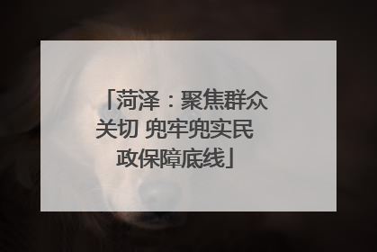 菏泽：聚焦群众关切 兜牢兜实民政保障底线