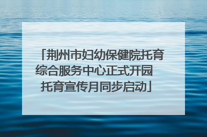 荆州市妇幼保健院托育综合服务中心正式开园 托育宣传月同步启动