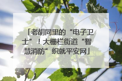 老胡同里的“电子卫士”！大栅栏街道“智慧消防”织就平安网