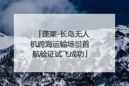 蓬莱-长岛无人机跨海运输场景首航验证试飞成功