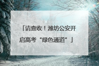 请查收！潍坊公安开启高考“绿色通道”