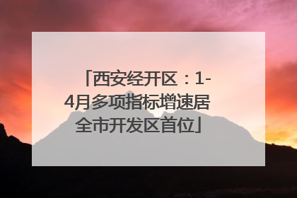西安经开区：1-4月多项指标增速居全市开发区首位