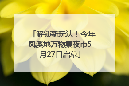 解锁新玩法！今年凤溪地万物集夜市5月27日启幕