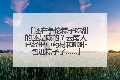 还在争论粽子吃甜的还是咸的？云南人已经把中药材和咖啡包进粽子了……