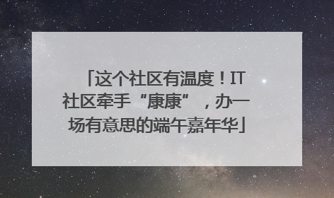 这个社区有温度！IT社区牵手“康康”，办一场有意思的端午嘉年华