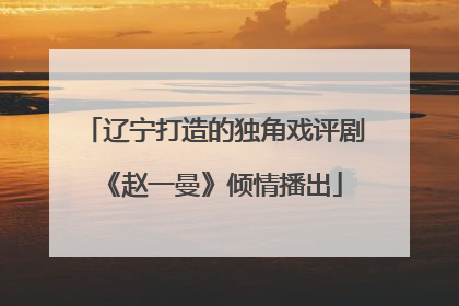 辽宁打造的独角戏评剧《赵一曼》倾情播出