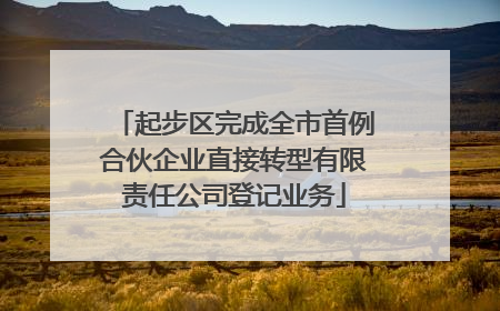 起步区完成全市首例合伙企业直接转型有限责任公司登记业务