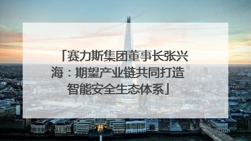 赛力斯集团董事长张兴海：期望产业链共同打造智能安全生态体系