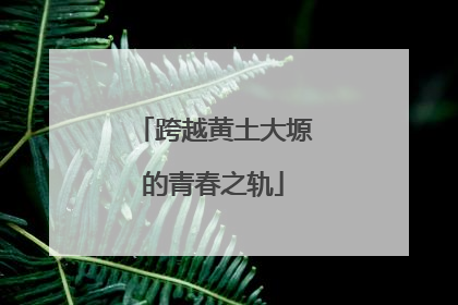 跨越黄土大塬的青春之轨