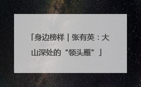 身边榜样｜张有英：大山深处的“领头雁”