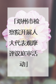 邓州市检察院开展人大代表观摩评议庭审活动