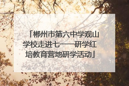 郴州市第六中学观山学校走进七一一研学红培教育营地研学活动