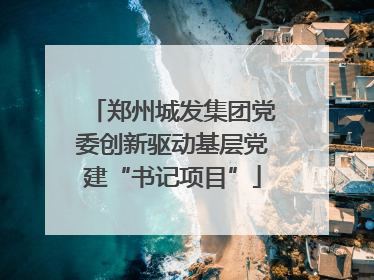 郑州城发集团党委创新驱动基层党建“书记项目”