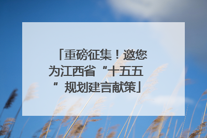 重磅征集！邀您为江西省“十五五”规划建言献策
