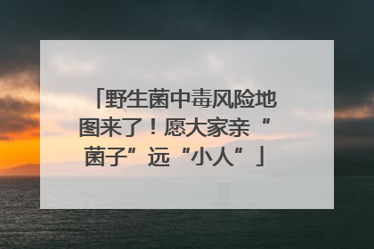 野生菌中毒风险地图来了！愿大家亲“菌子”远“小人”