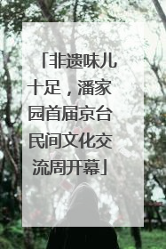 非遗味儿十足，潘家园首届京台民间文化交流周开幕
