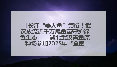 长江“美人鱼”领衔！武汉放流近千万尾鱼苗守护绿色生态——湖北武汉青鱼原种场参加2025年“全国放鱼日”增殖放流活动