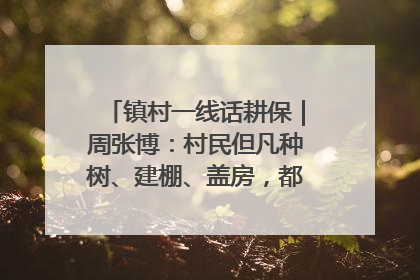 镇村一线话耕保｜周张博：村民但凡种树、建棚、盖房，都要向街道报批