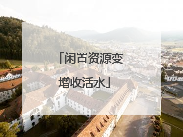 闲置资源变增收活水