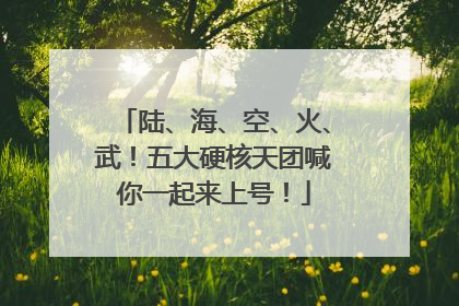 陆、海、空、火、武！五大硬核天团喊你一起来上号！