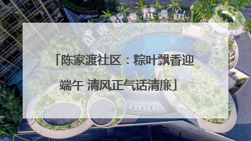 陈家渡社区：粽叶飘香迎端午 清风正气话清廉