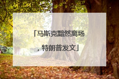 马斯克黯然离场，特朗普发文