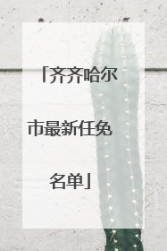 齐齐哈尔市最新任免名单