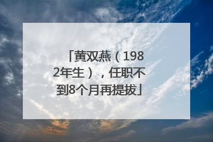 黄双燕（1982年生），任职不到8个月再提拔