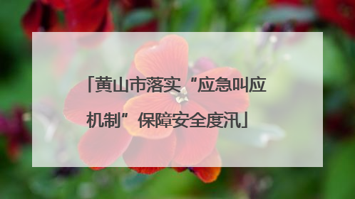 黄山市落实“应急叫应机制”保障安全度汛