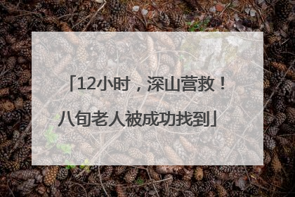 12小时，深山营救！八旬老人被成功找到