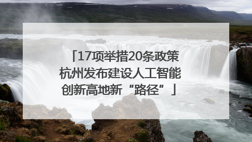 17项举措20条政策 杭州发布建设人工智能创新高地新“路径”