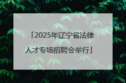 2025年辽宁省法律人才专场招聘会举行