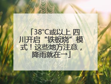 38℃或以上 四川开启“铁板烧”模式！这些地方注意，降雨就在→